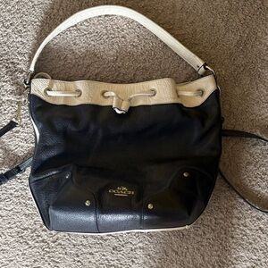 Coach Two-Tone Navy and Cream Shoulder/Bucket Bag